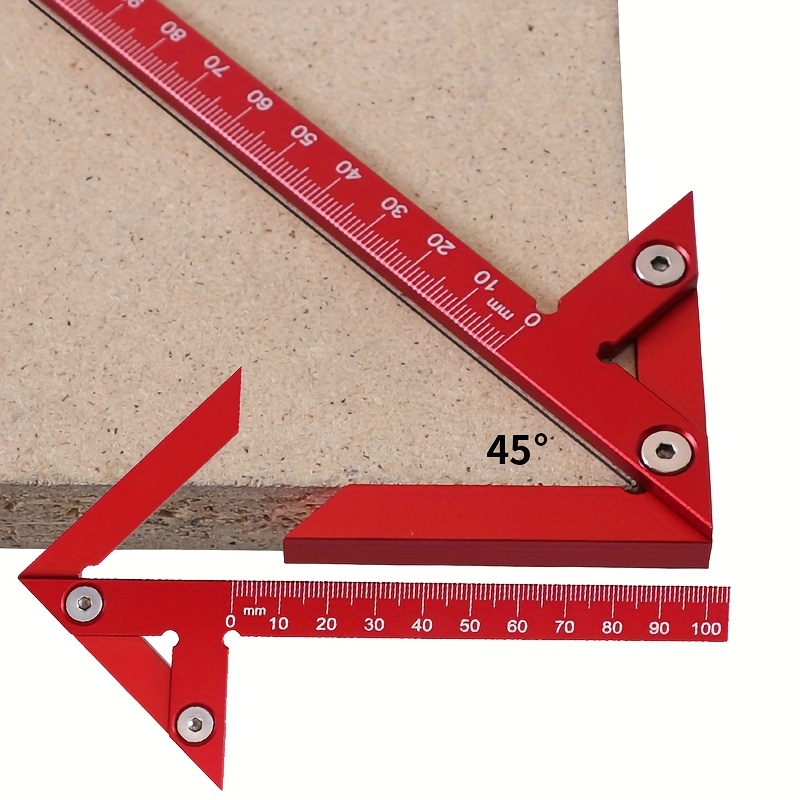 Woodworking Product - ไม้บรรทัดวัดมุม 45/90 องศา สำหรับทำเครื่องหมายตำแหน่งกลาง, ไม้บรรทัดวัดมุมสำหรับงานไม้, เครื่องมือวัดตำแหน่งกลางสำหรับช่างไม้