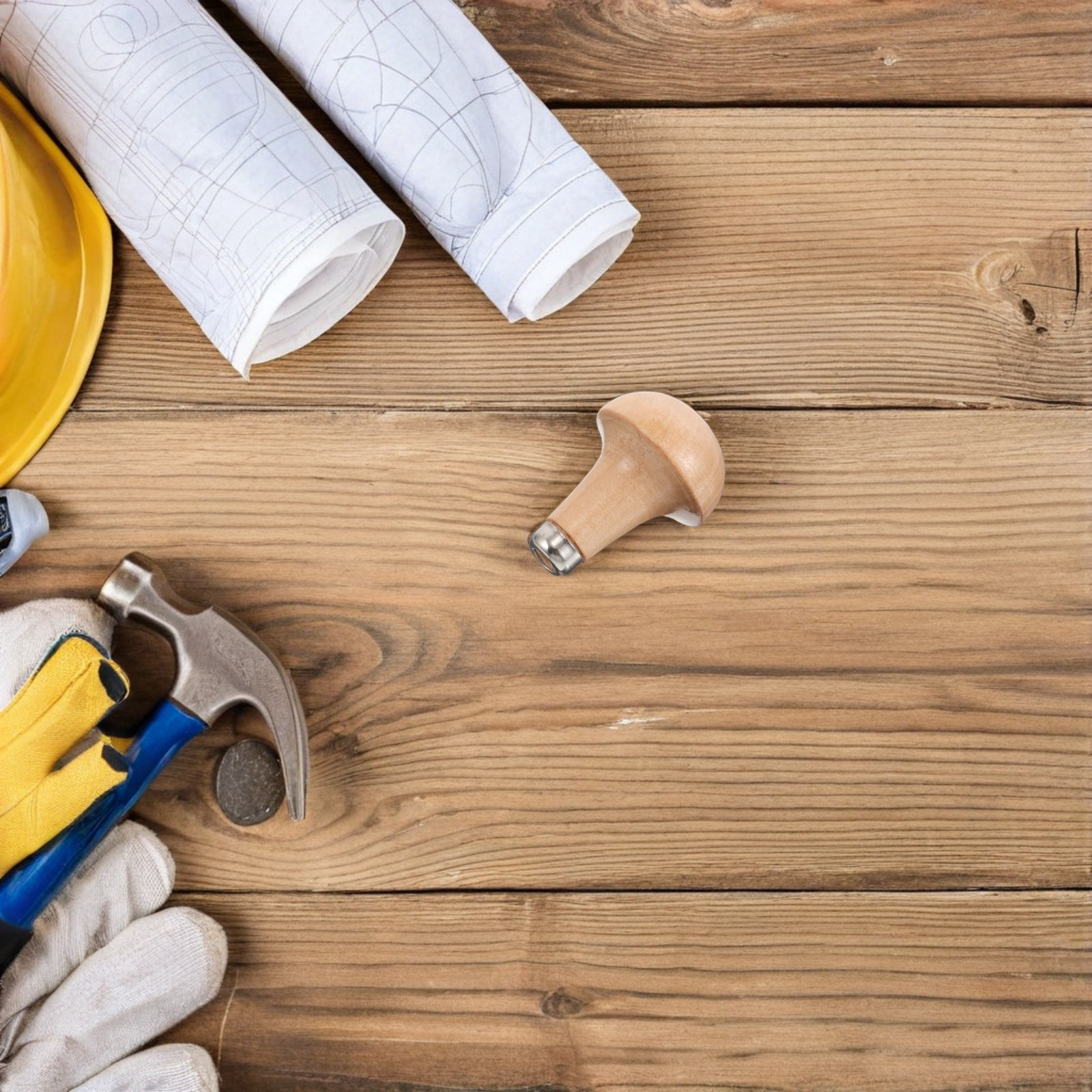 Woodworking Kits - ชุดด้ามจับไม้ 5 ชิ้น ด้ามจับไม้ที่ออกแบบตามหลักสรีรศาสตร์ ใช้แทนด้ามจับของเครื่องมือแกะสลัก ด้ามจับทนทานสำหรับตะไบไม้และเครื่องมือขูด