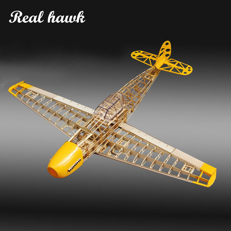 Woodworking Hobbies - RC Airplane ชุดเครื่องบินไม้บัลซาที่ตัดด้วยเลเซอร์กรอบ BF109 wingspan 1020mm