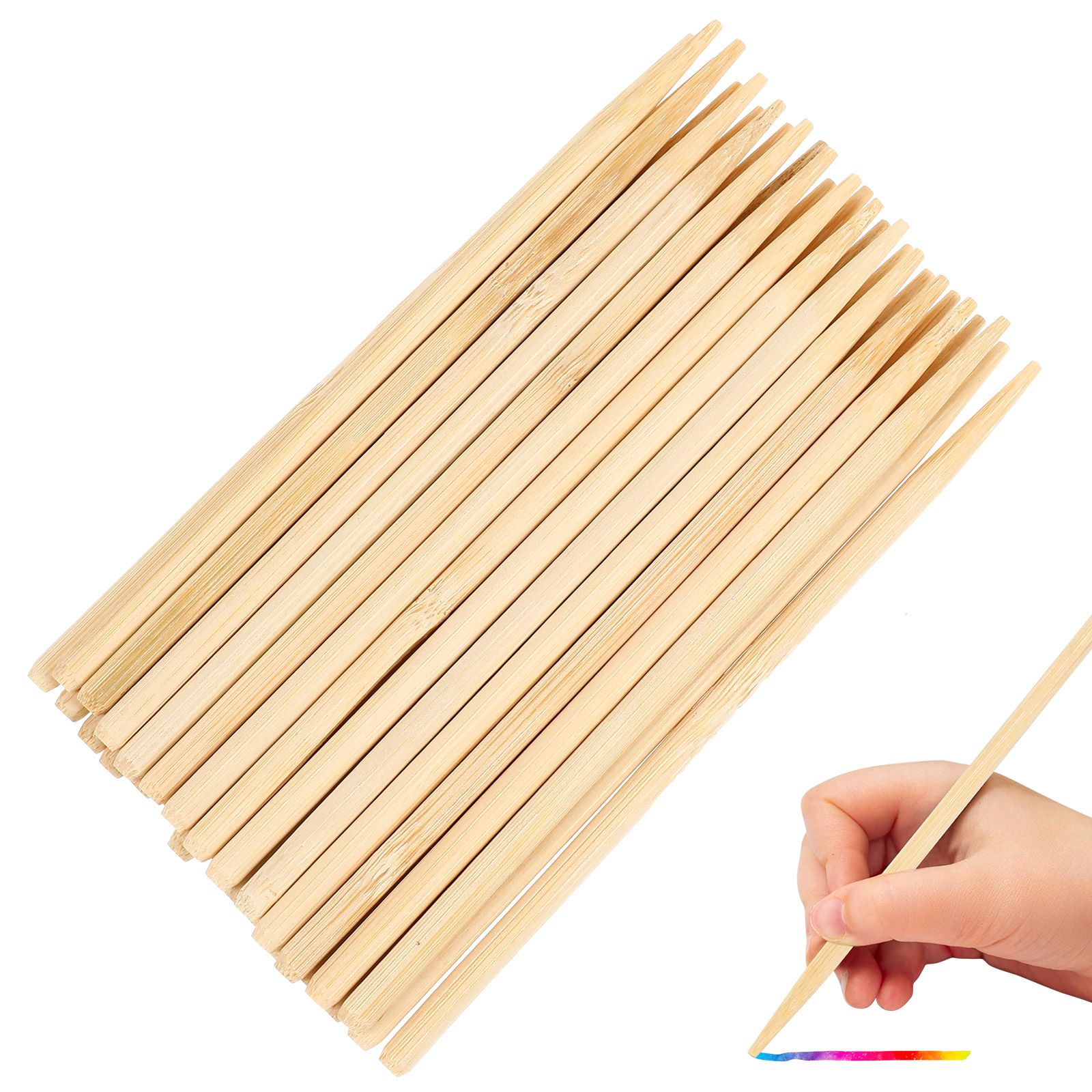 Woodworking Hobbies - 30 ชิ้นไม้ภาพวาดไม้ไผ่ปากกา Wax Stick สําหรับผม Twigs