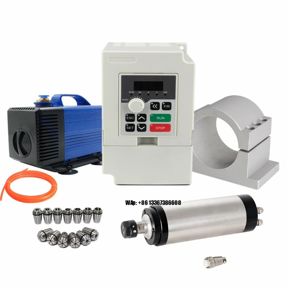 Woodworking Kits - มอเตอร์แกนหมุนระบายความร้อนด้วยน้ำ 2.2 กิโลวัตต์ ชุดมอเตอร์แกนหมุน CNC สำหรับงานไม้