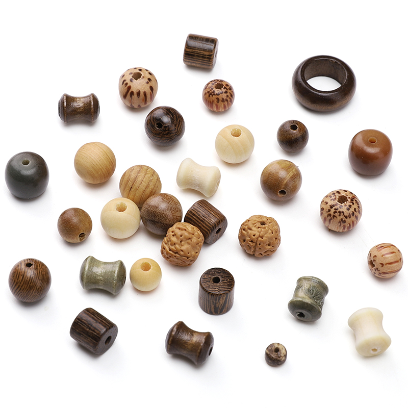 1-130pcs Vintage ลูกปัดไม้ธรรม - Woodworking Hobbies บทวิจารณ์และราคา