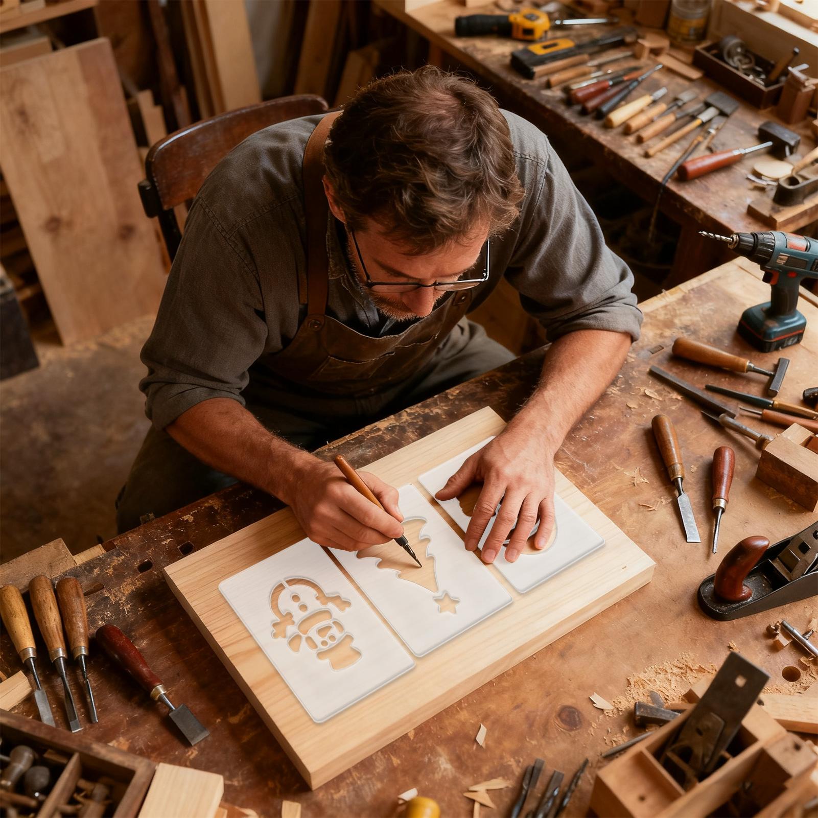 ลายฉลุคริสต์มาสแบบพกพา ชุดแม่แ - Woodworking Women บทวิจารณ์และราคา