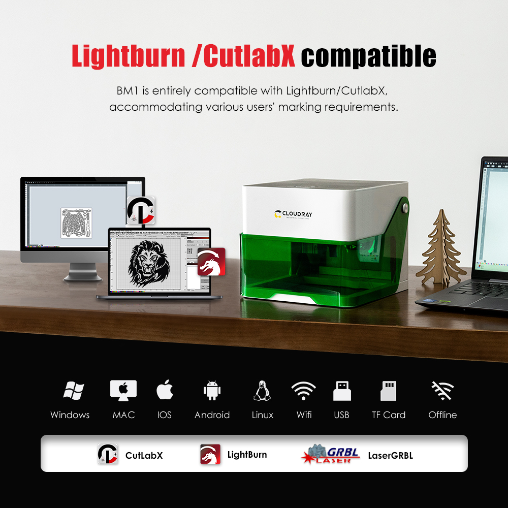 Cloudray 5000mw CNC มินิเลเซอร - Woodworking Logo บทวิจารณ์และราคา